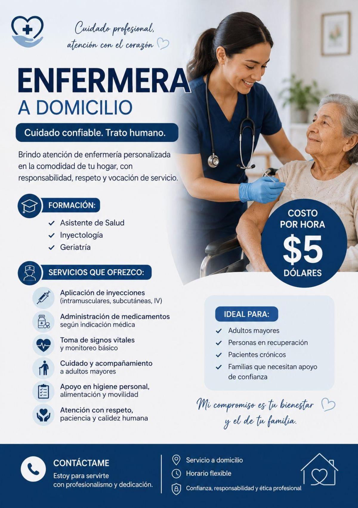 Enfermera a domicilio en Pichincha
