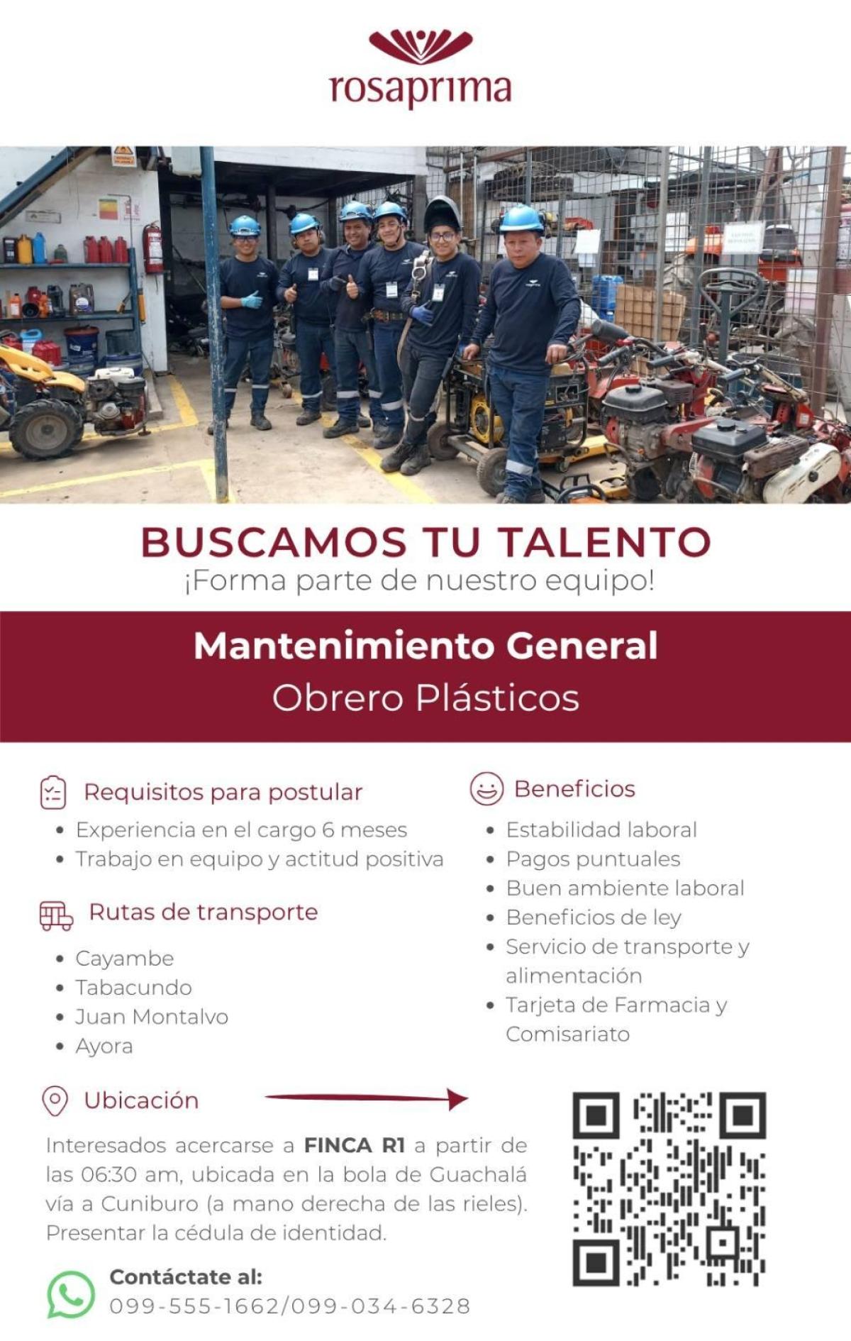 ¡forma parte de nuestro equipo! mantenimiento general en Pichincha