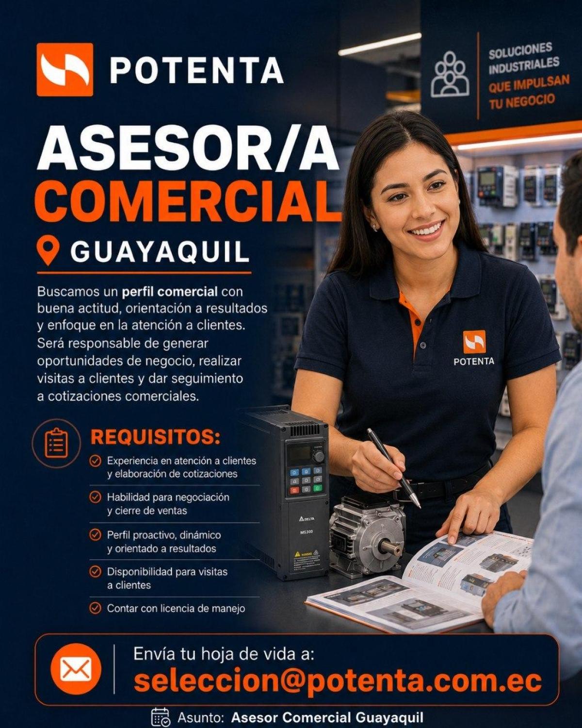 Se busca asesor/a comercial en Guayas