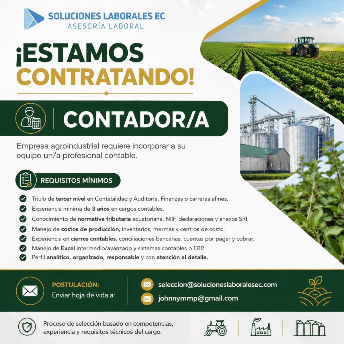 Estamos contratando!  contador/a en Pichincha