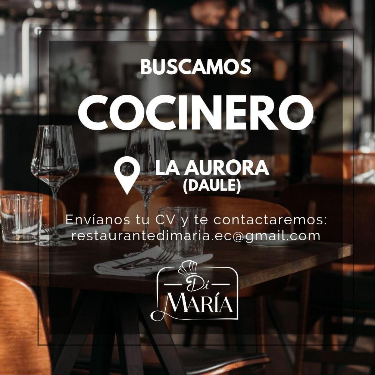 Estamos en la busqueda de un cocinero en Guayas