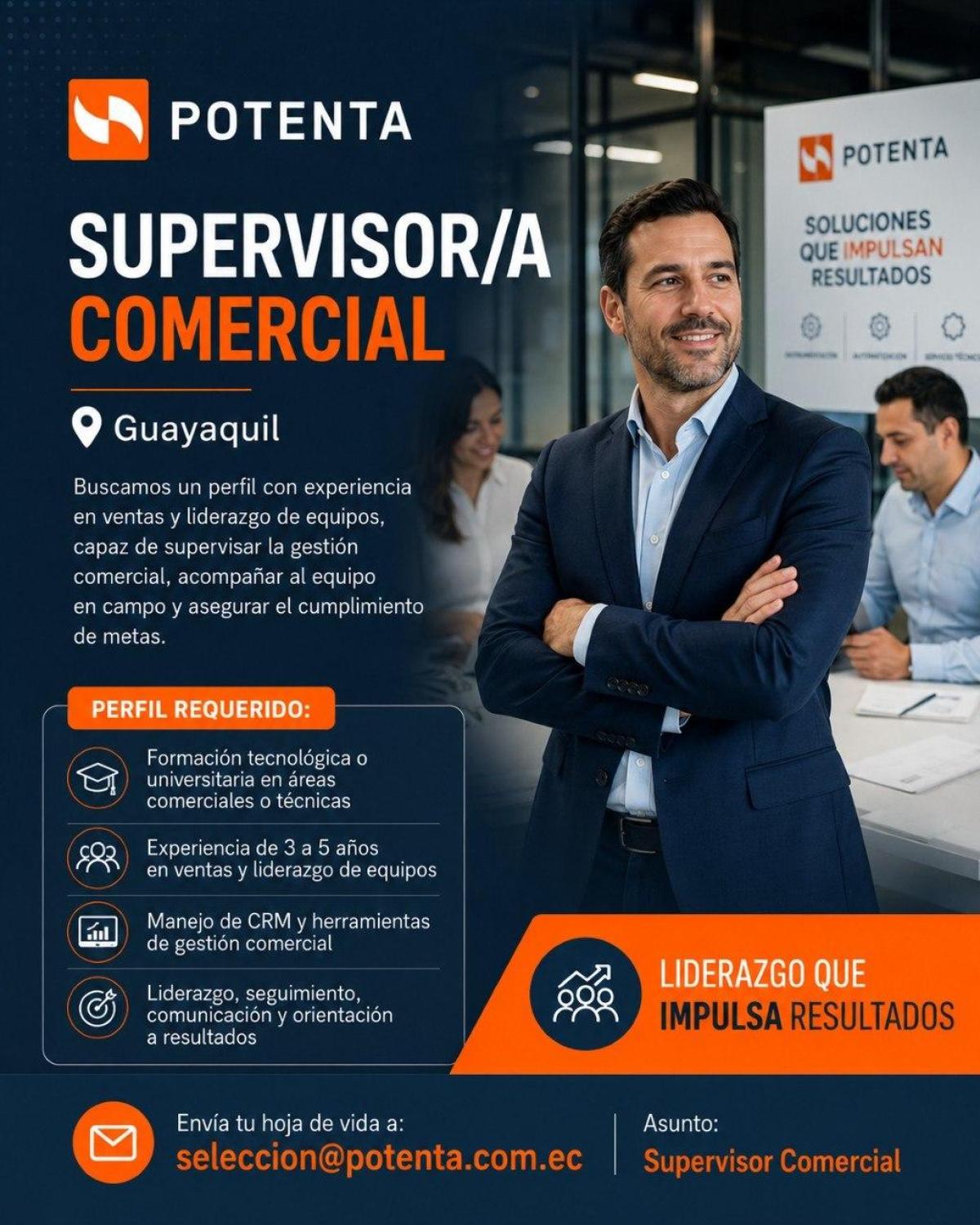 Buscamos supervisor/a comercial en Guayas