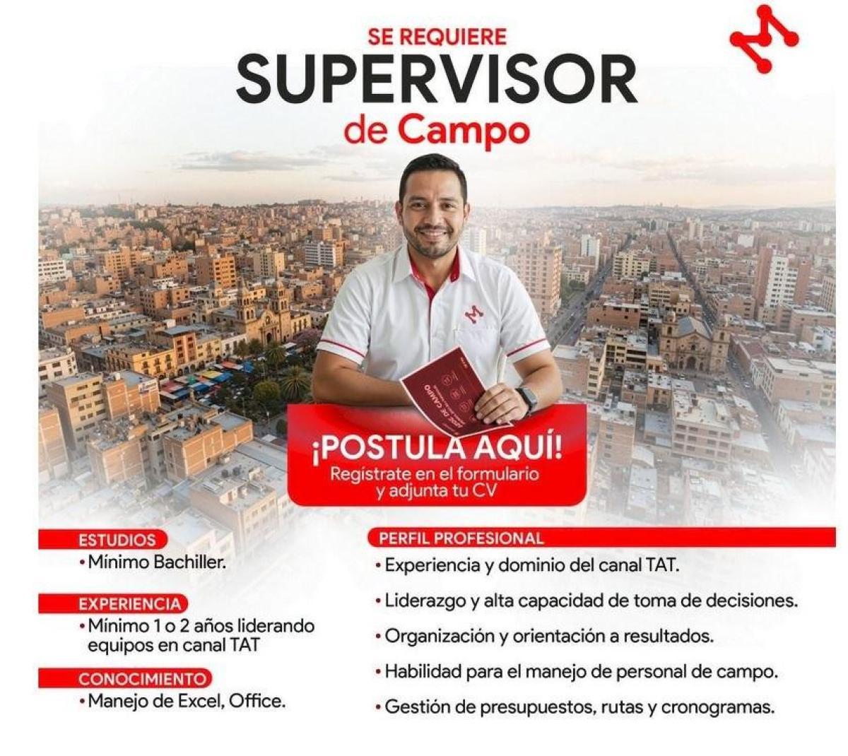 Sé requiere supervisor de campo en Guayas